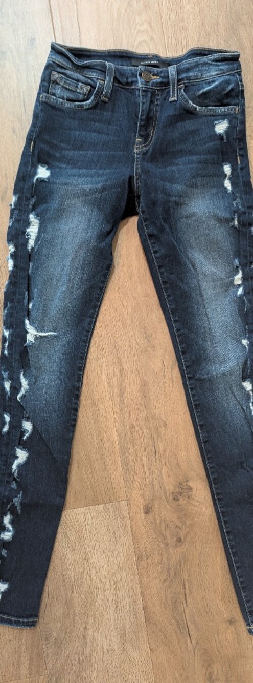 Flying Monkey Women's Distressed Dark Indigo Skinny Jeans